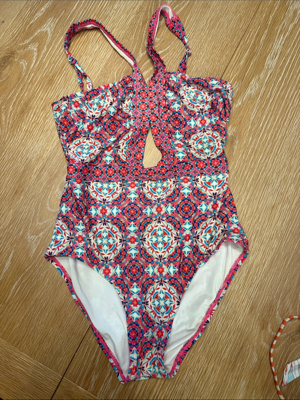 Boden Pink & Teal Mosaic One-Piece Swimsuit
